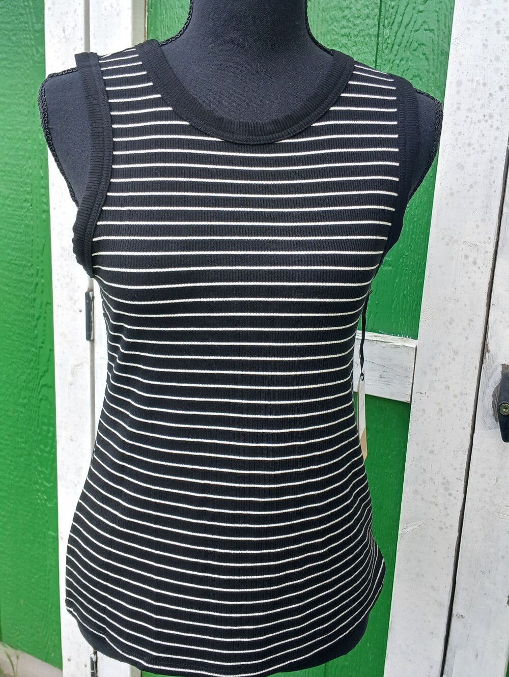Halogen Summertime Rich Black Knit Tank Top Sz M